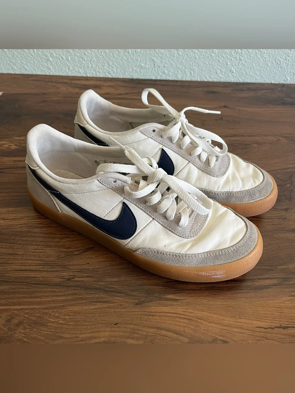 Nike Killshot 2 Leather Sneakers Shoes White Navy Swoosh Men’s size 7.5